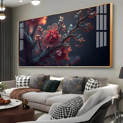 Binary Blossoms Premium Acrylic Horizontal Wall Art
