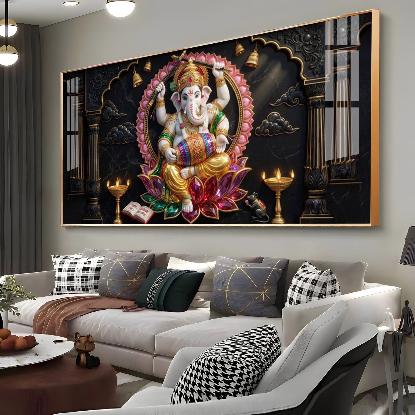 Ganesh Ji Premium Acrylic Horizontal Wall Art