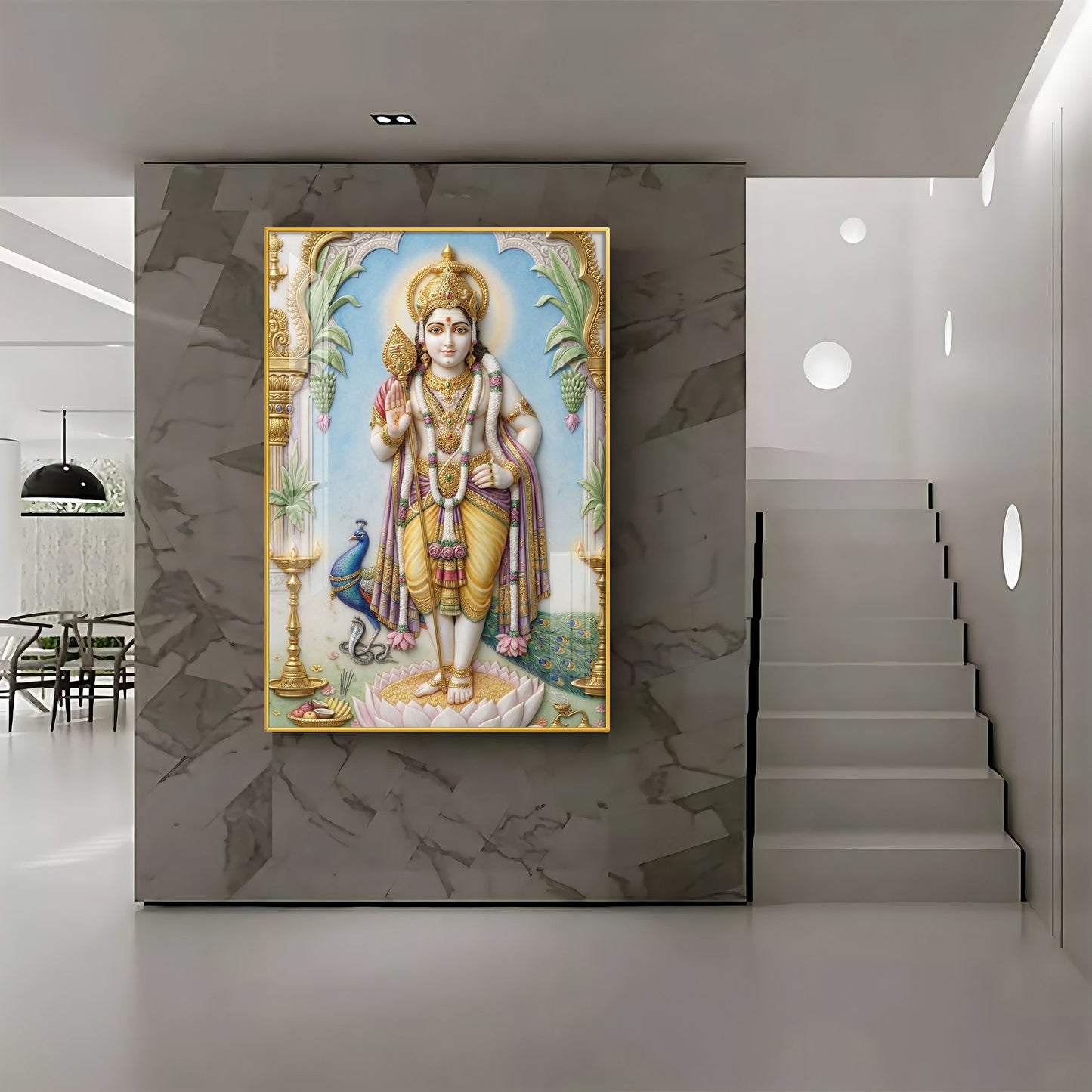 Deity Murugan Ji Premium Acrylic Vertical Wall Art