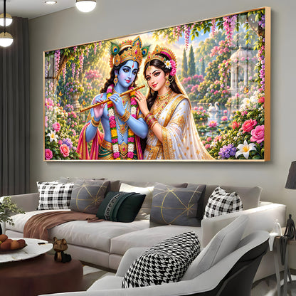 Shree Radhe Krishna Premium Acrylic Horizontal Wall Art