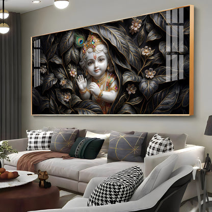 Little Lord Krishna Premium Acrylic Horizontal Wall Art
