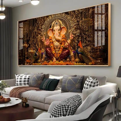 Lord Ganpati Ji Premium Acrylic Horizontal Wall Art