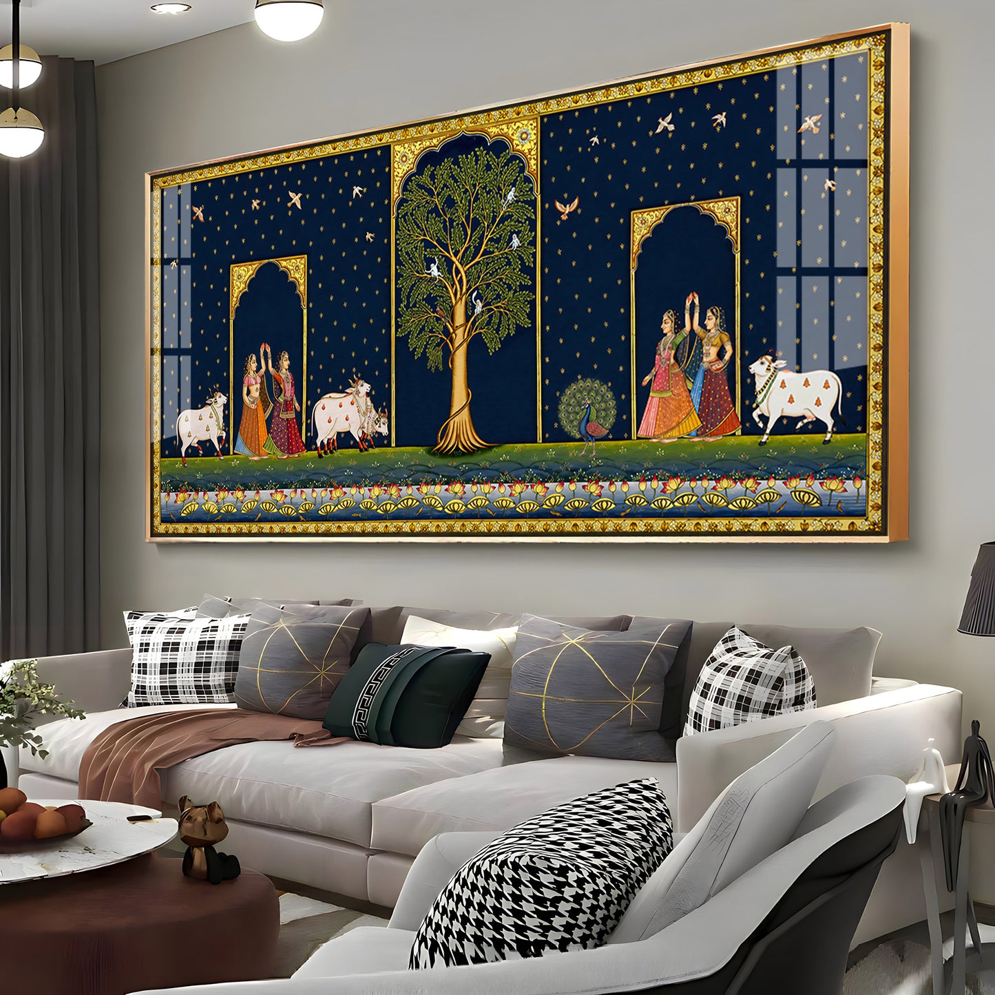 Cow With Tree of Life Premium Acrylic Horizontal Wall Art