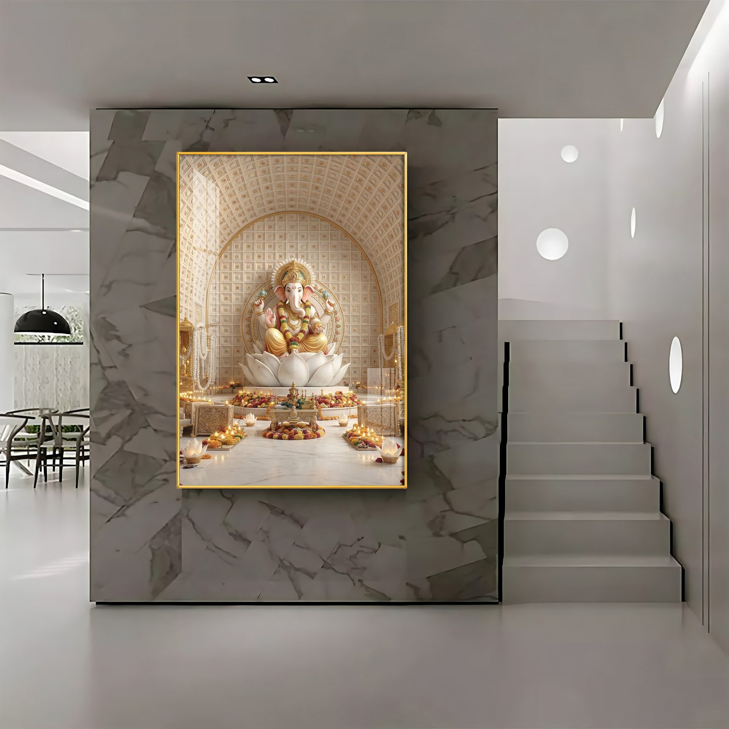 Hindu Deity Ganesha Premium Acrylic Vertical Wall Art