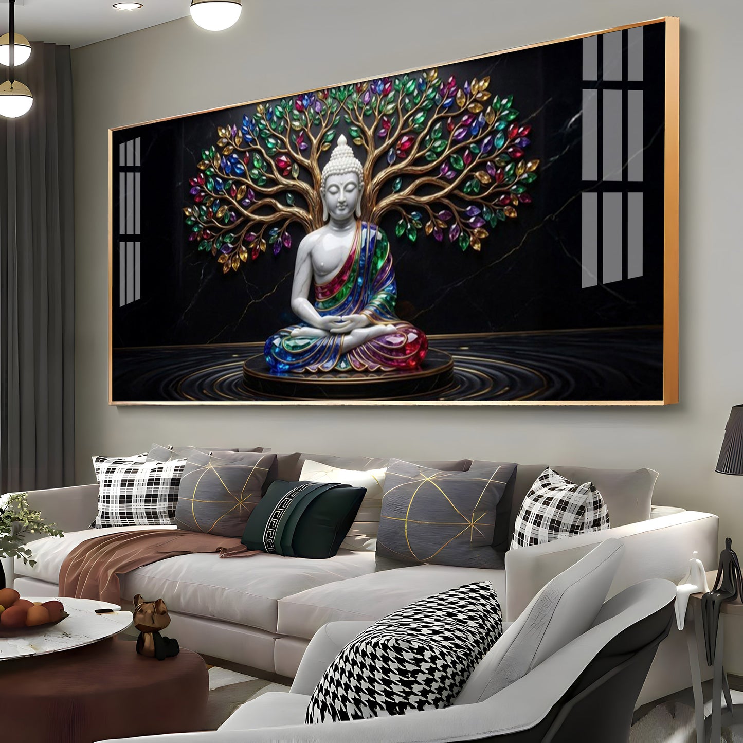 Enlightened Grove Tree Buddha Premium Acrylic Horizontal Wall Art