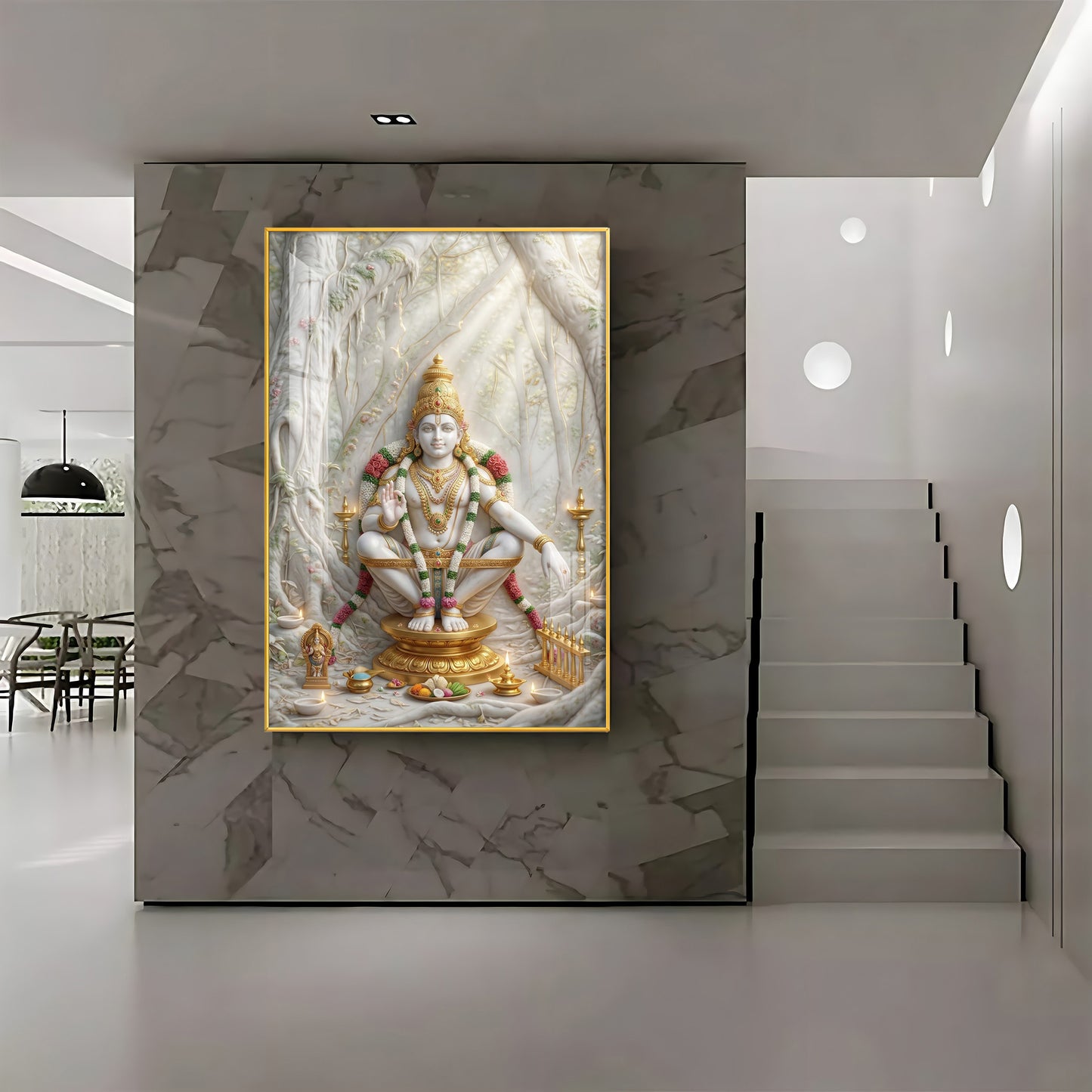 Hindu deity Ayyappan Ji Premium Acrylic Vertical Wall Art