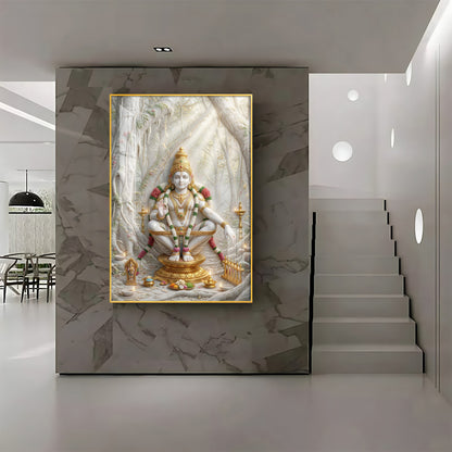 Hindu deity Ayyappan Ji Premium Acrylic Vertical Wall Art