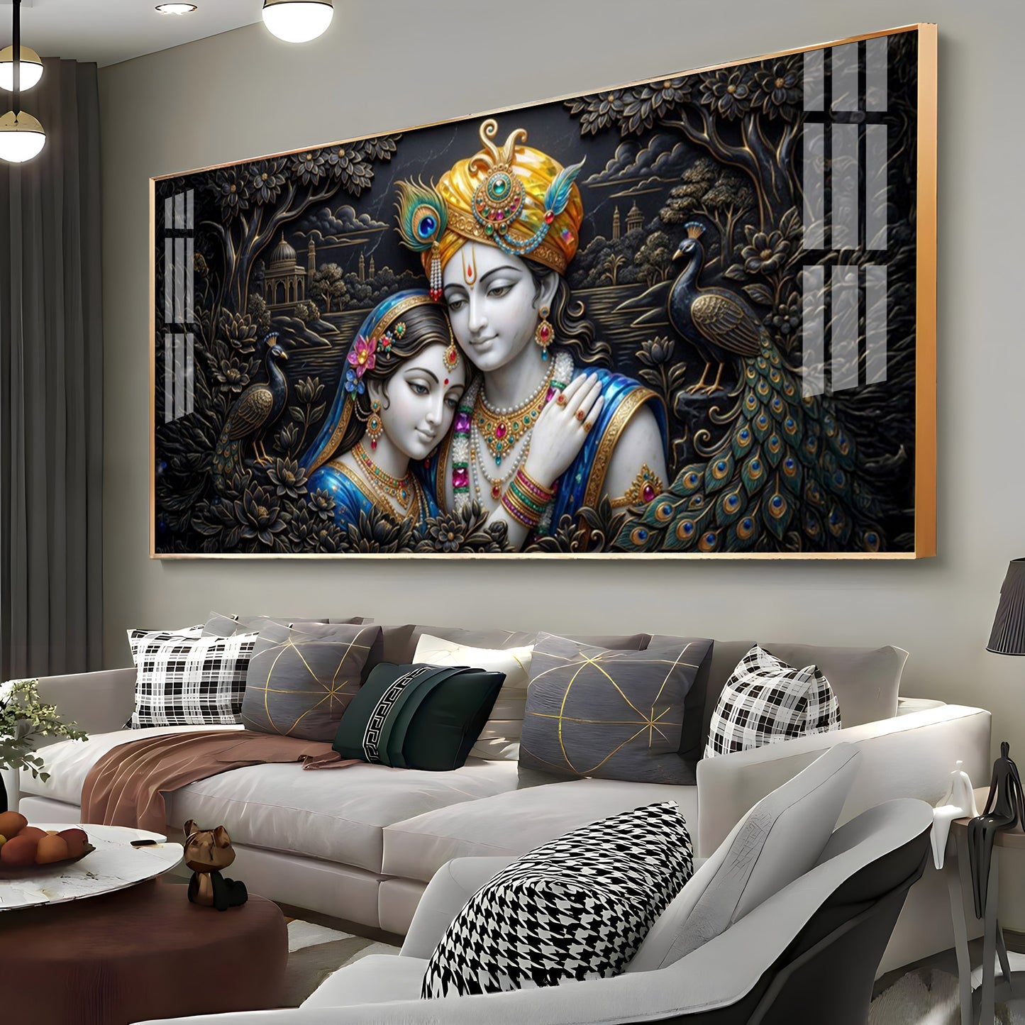 Spiritual Radha Krishna Premium Acrylic Horizontal Wall Art