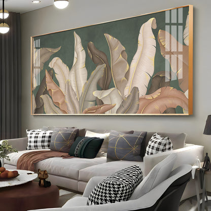Tropical Banana Leaf Premium Acrylic Horizontal Wall Art