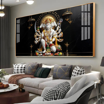 Cosmic Lord Of Panchamukhi Hanuman Premium Acrylic Horizontal Wall Art
