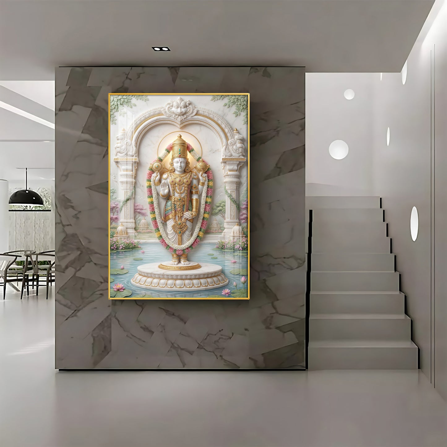 Hindu God Venkateswara Premium Acrylic Vertical Wall Art