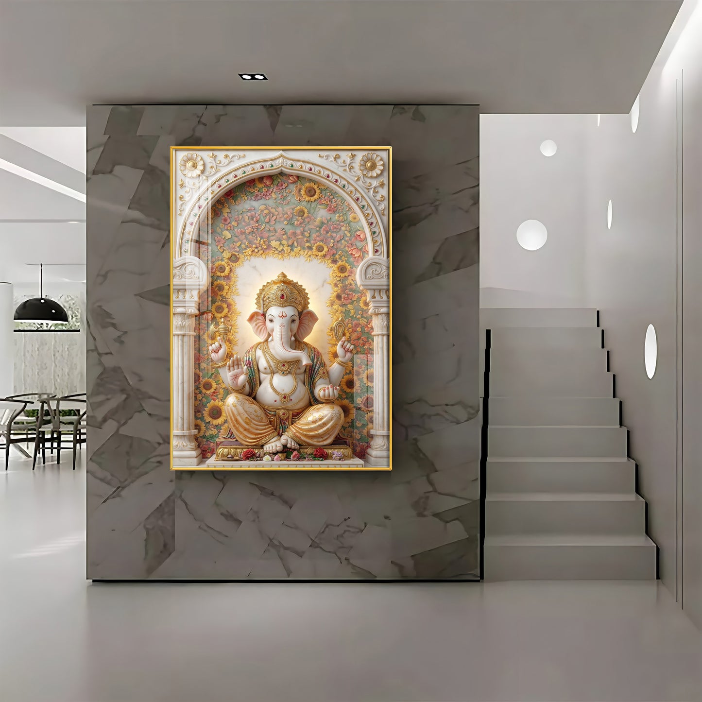 Hindu Bhagwan Ganesha Premium Acrylic Vertical Wall Art