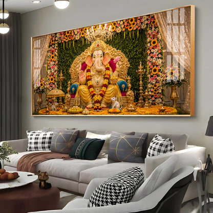 Shri Vighnaharta Premium Acrylic Horizontal Wall Art