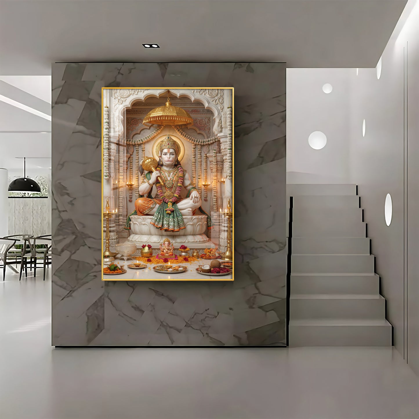 Lord Hanuman ji Premium Acrylic Vertical Wall Art