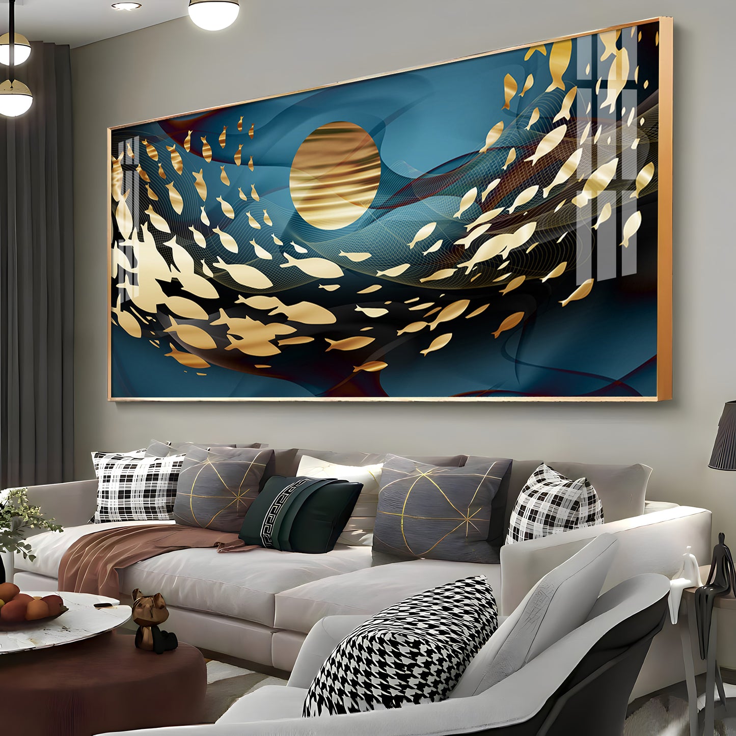 Koi Fish Premium Acrylic Horizontal Wall Art