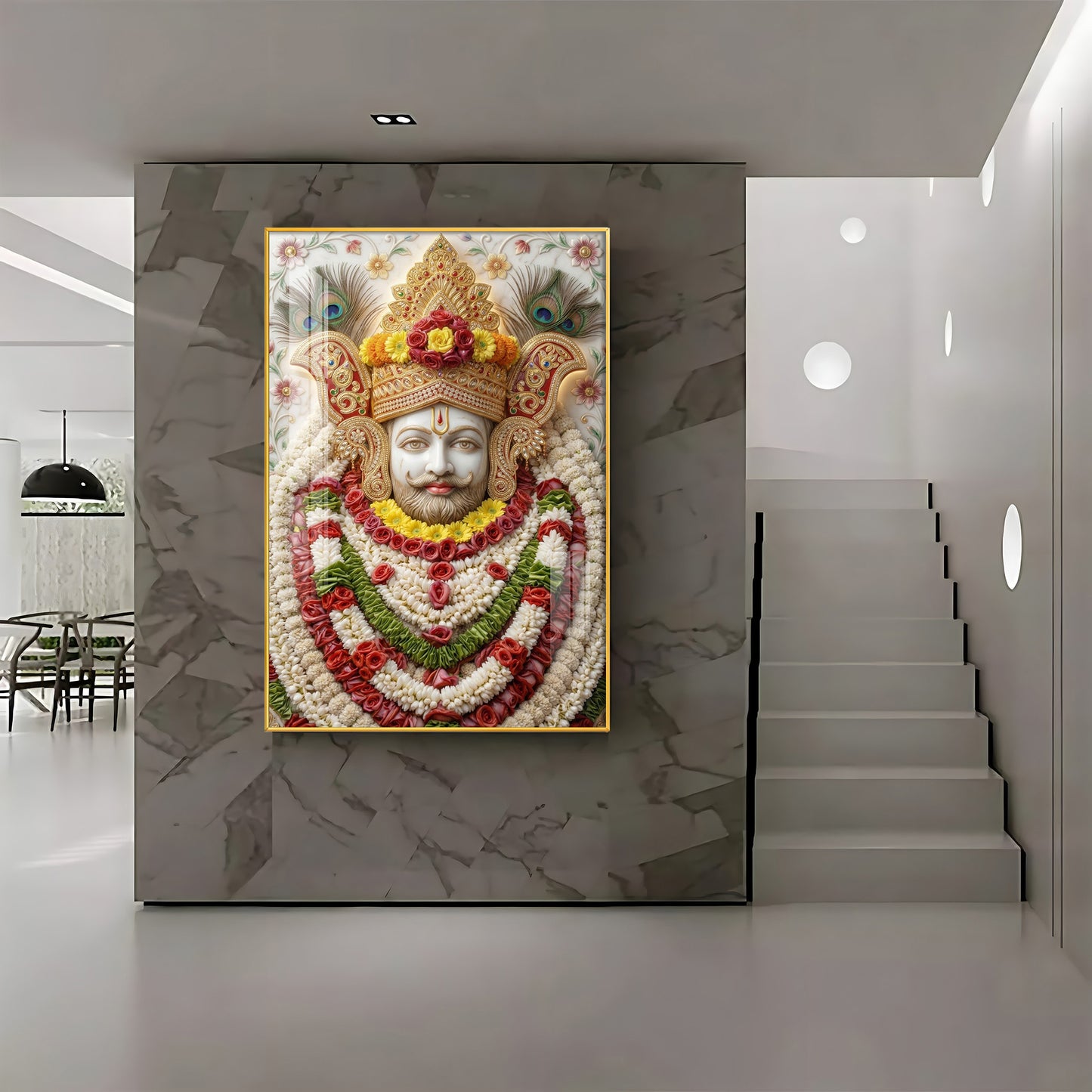 Hindu Deity Khatu Shyam Ji Premium Acrylic Vertical Wall Art