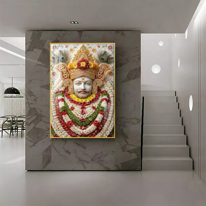 Hindu Deity Khatu Shyam Ji Premium Acrylic Vertical Wall Art