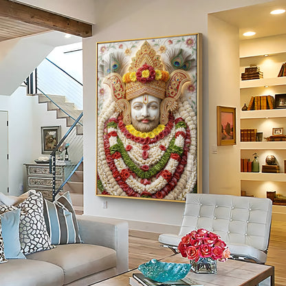 Hindu Deity Khatu Shyam Ji Premium Acrylic Vertical Wall Art
