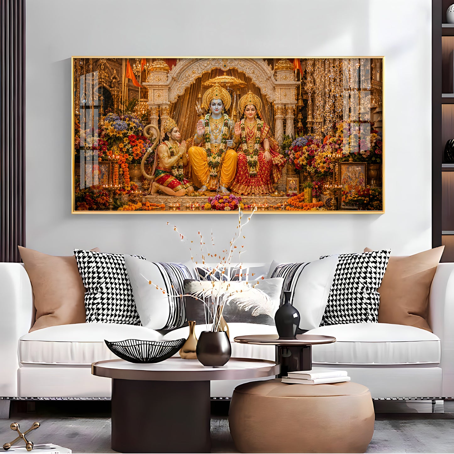 God Siya Ram With Sankatmochan Premium Acrylic Horizontal Wall Art