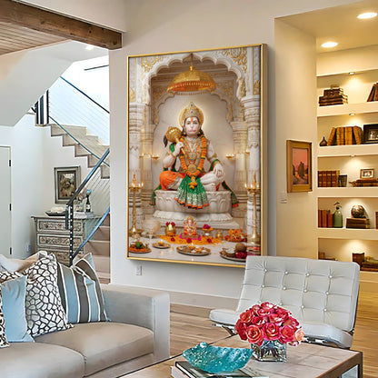 Hindu Deity Hanuman Premium Acrylic Vertical Wall Art