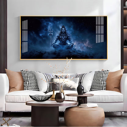 Lord Mahadev In A Deep Meditation Premium Acrylic Horizontal Wall Art