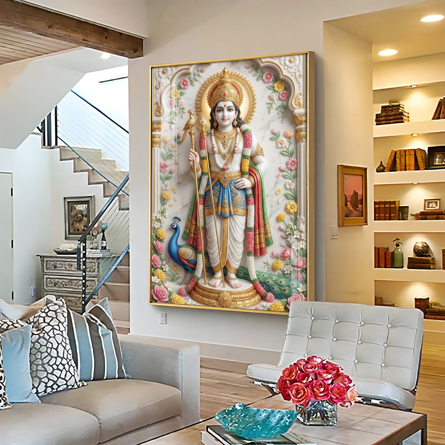 Murugan Premium Acrylic Vertical Wall Art