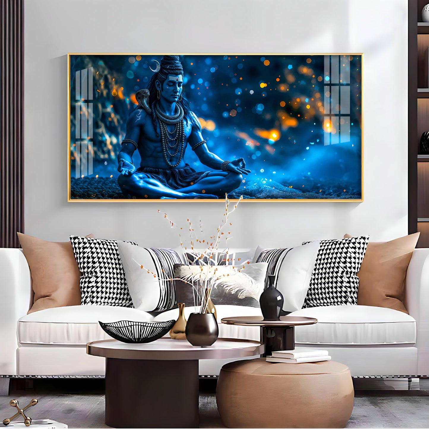 Mahadev In Spiritual Endeavor Premium Acrylic Horizontal Wall Art