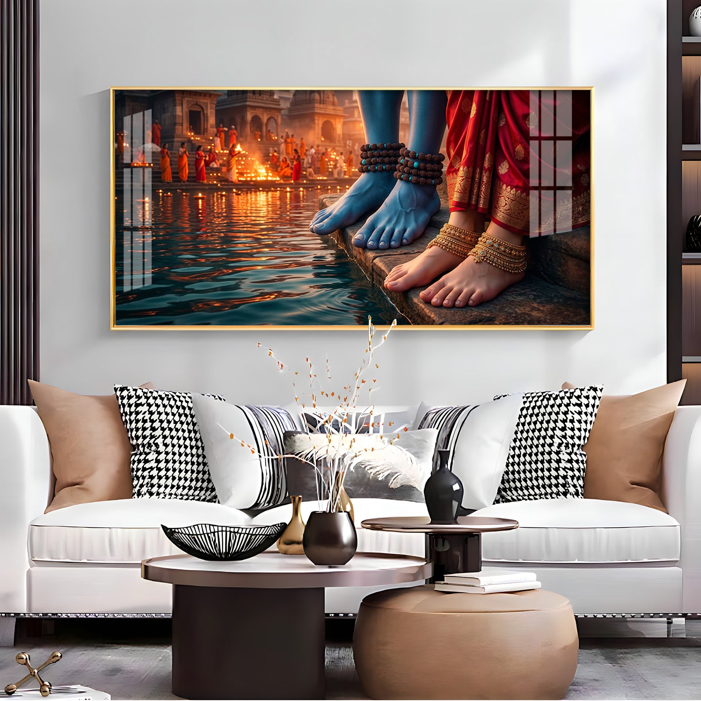 Feet Of Lord Shiva & Goddess Parvati Premium Acrylic Horizontal Wall Art