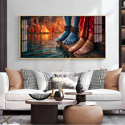 Feet Of Lord Shiva & Goddess Parvati Premium Acrylic Horizontal Wall Art