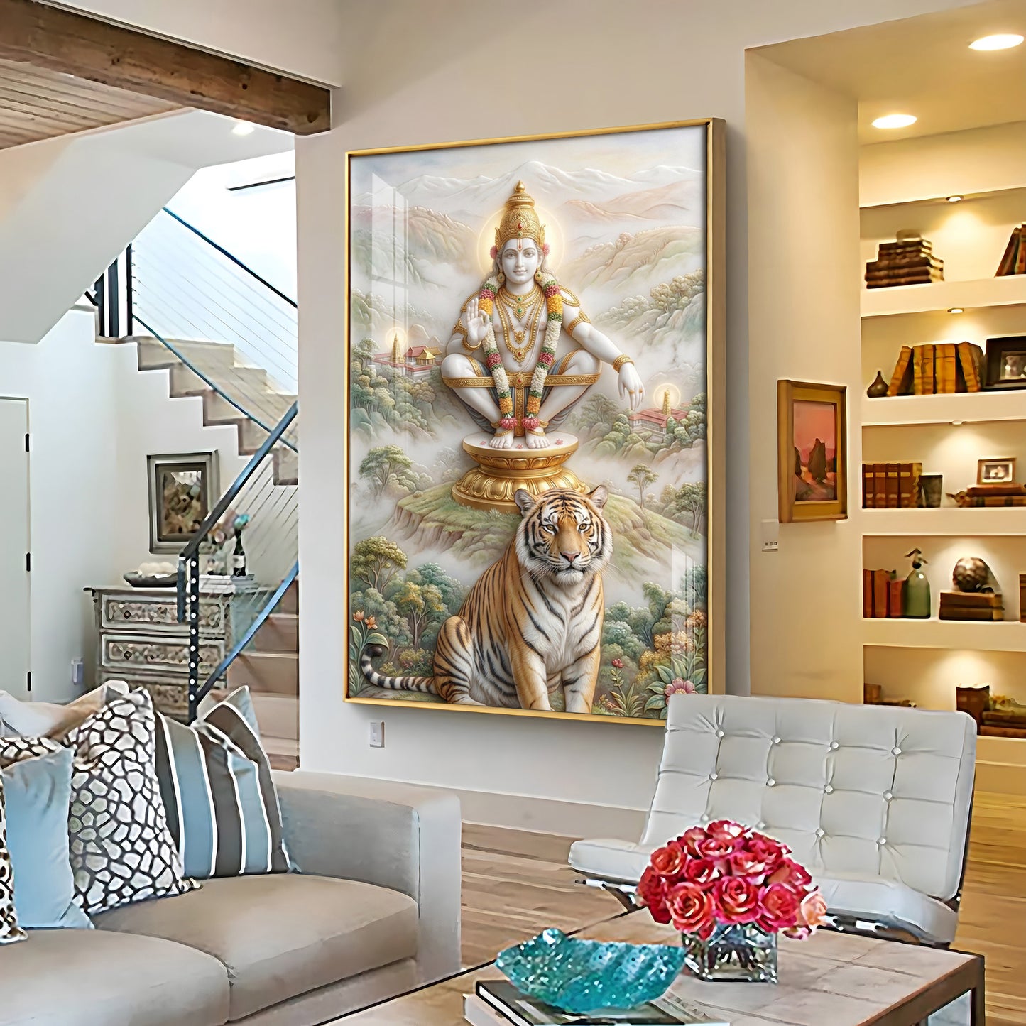 Ayyappa Swamy Ji Premium Acrylic Vertical Wall Art