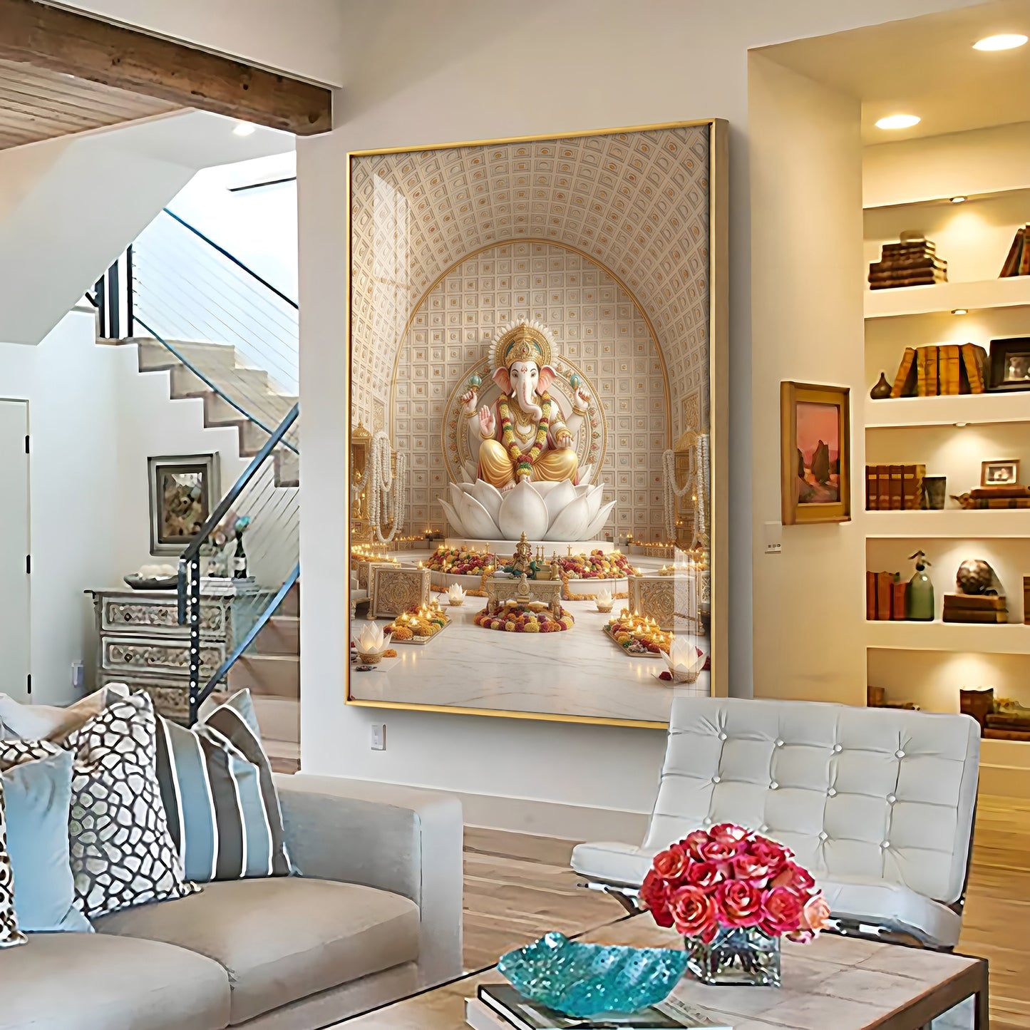 Hindu Deity Ganesha Premium Acrylic Vertical Wall Art