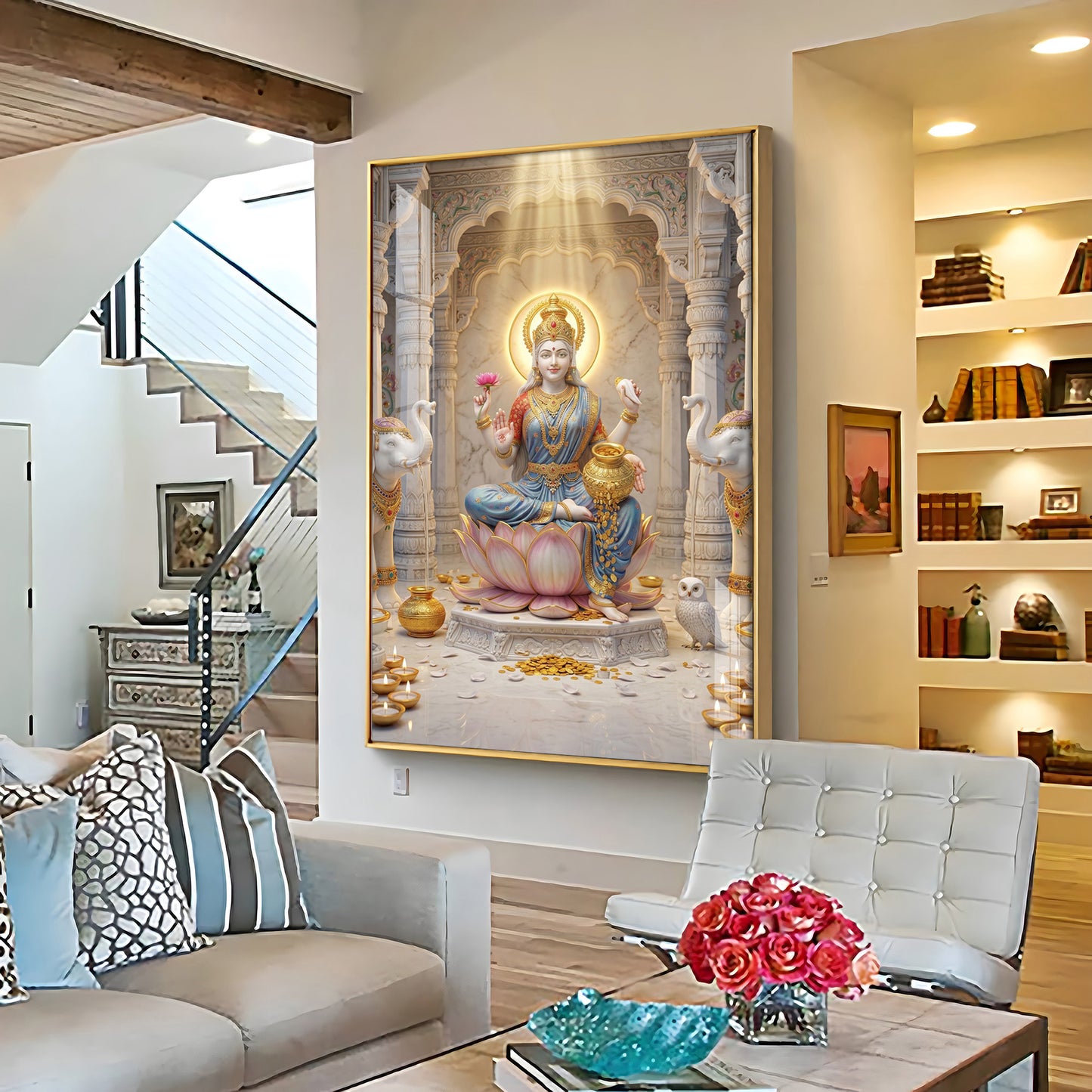 Mata Laxmi Premium Acrylic Vertical Wall Art