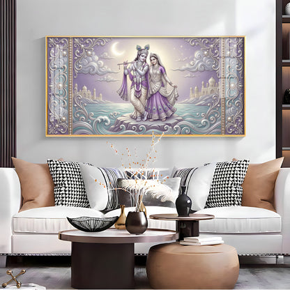 Hindu God Radha Krishna Premium Acrylic Horizontal Wall Art