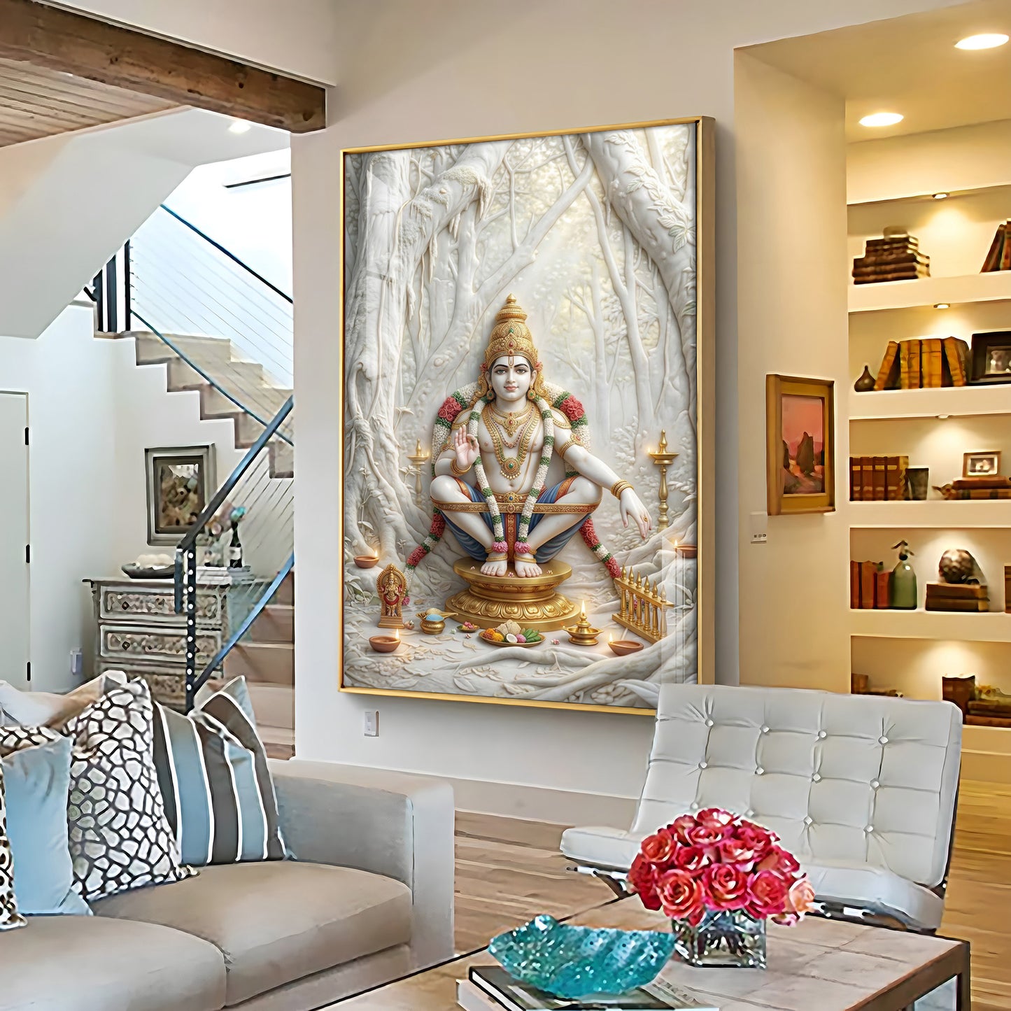 Ayyappan Bhagwan Premium Acrylic Vertical Wall Art