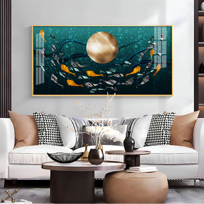 Golden Koi Fish Premium Acrylic Horizontal Wall Art