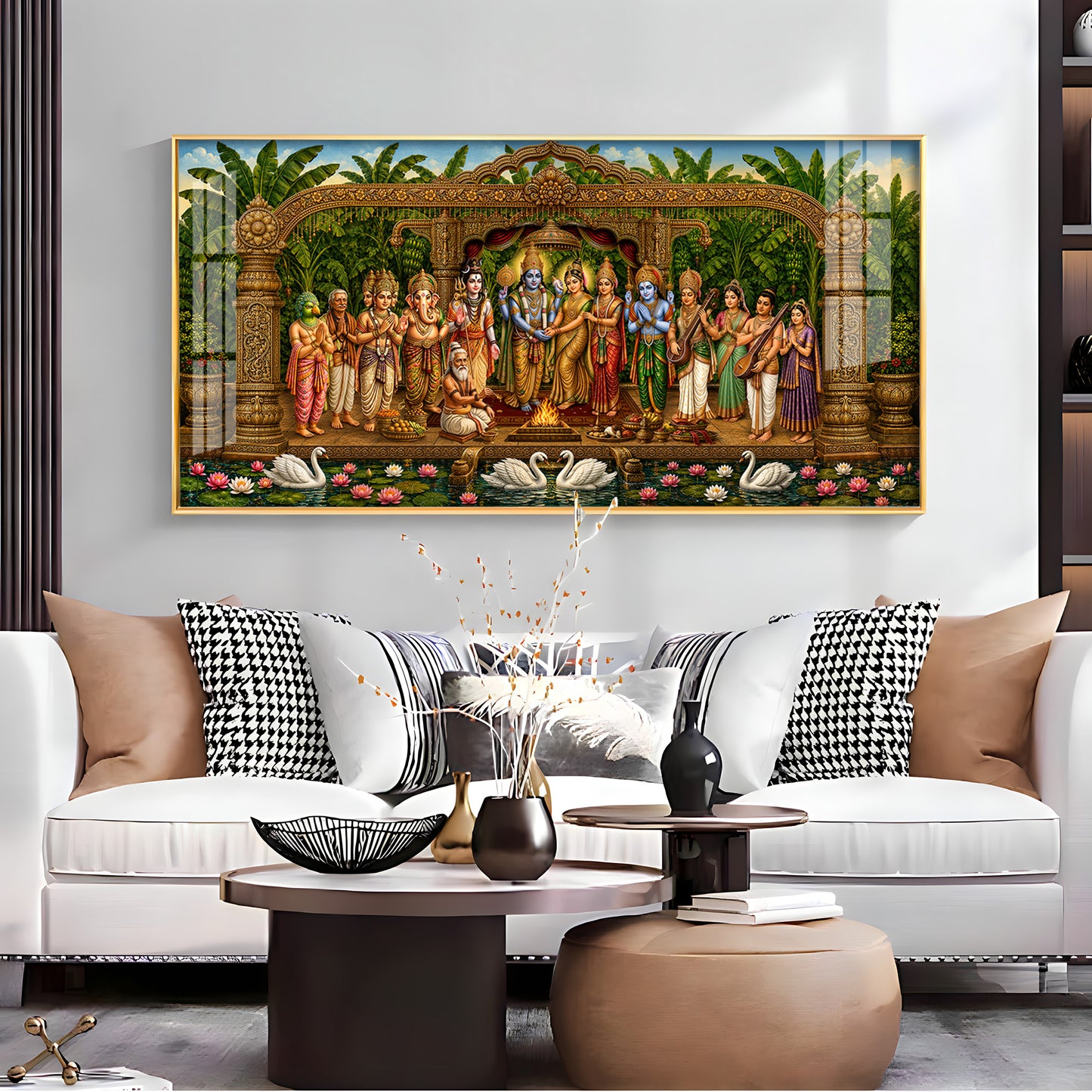 Hindu Deities Srinivasa Kalyanam Premium Acrylic Horizontal Wall Art
