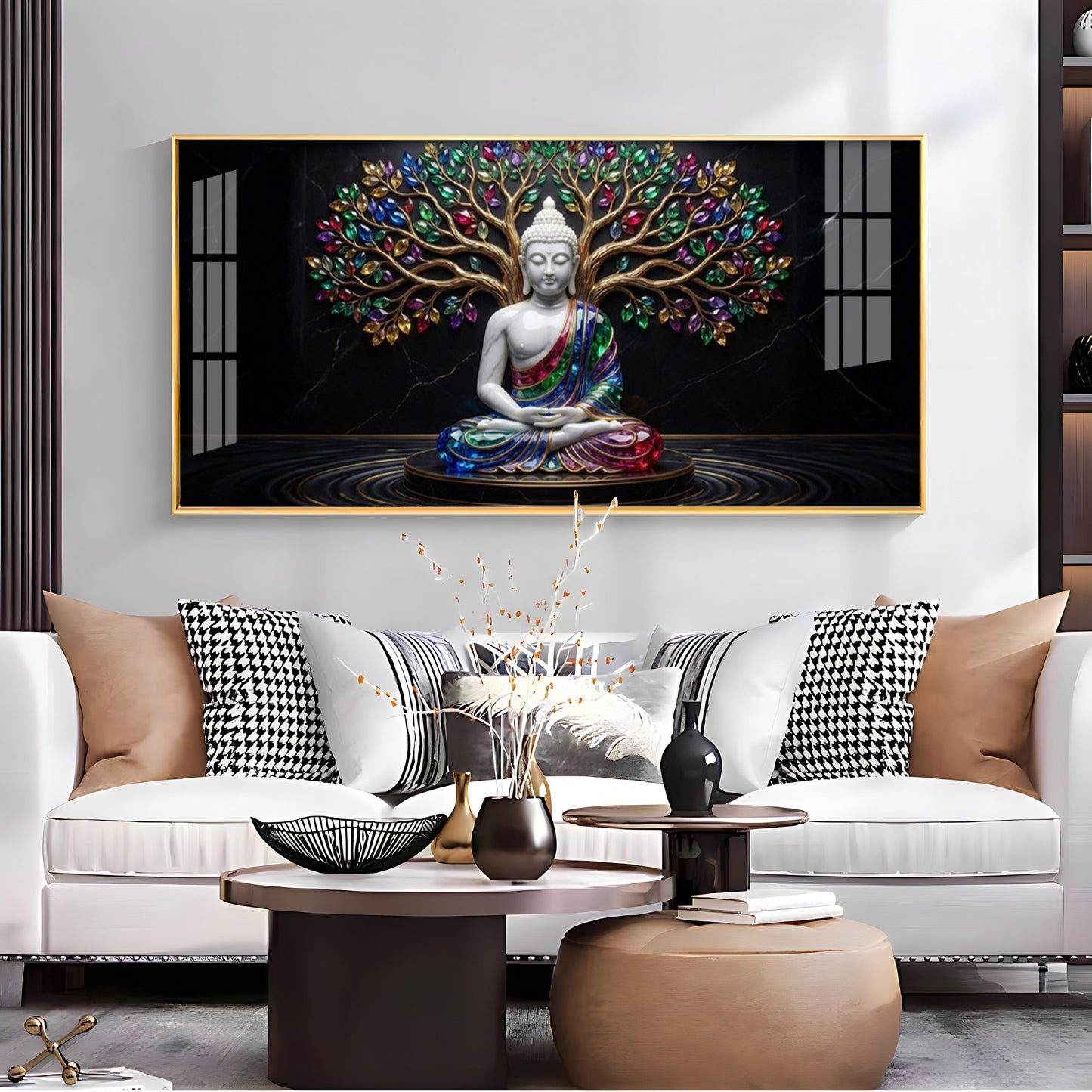 Enlightened Grove Tree Buddha Premium Acrylic Horizontal Wall Art