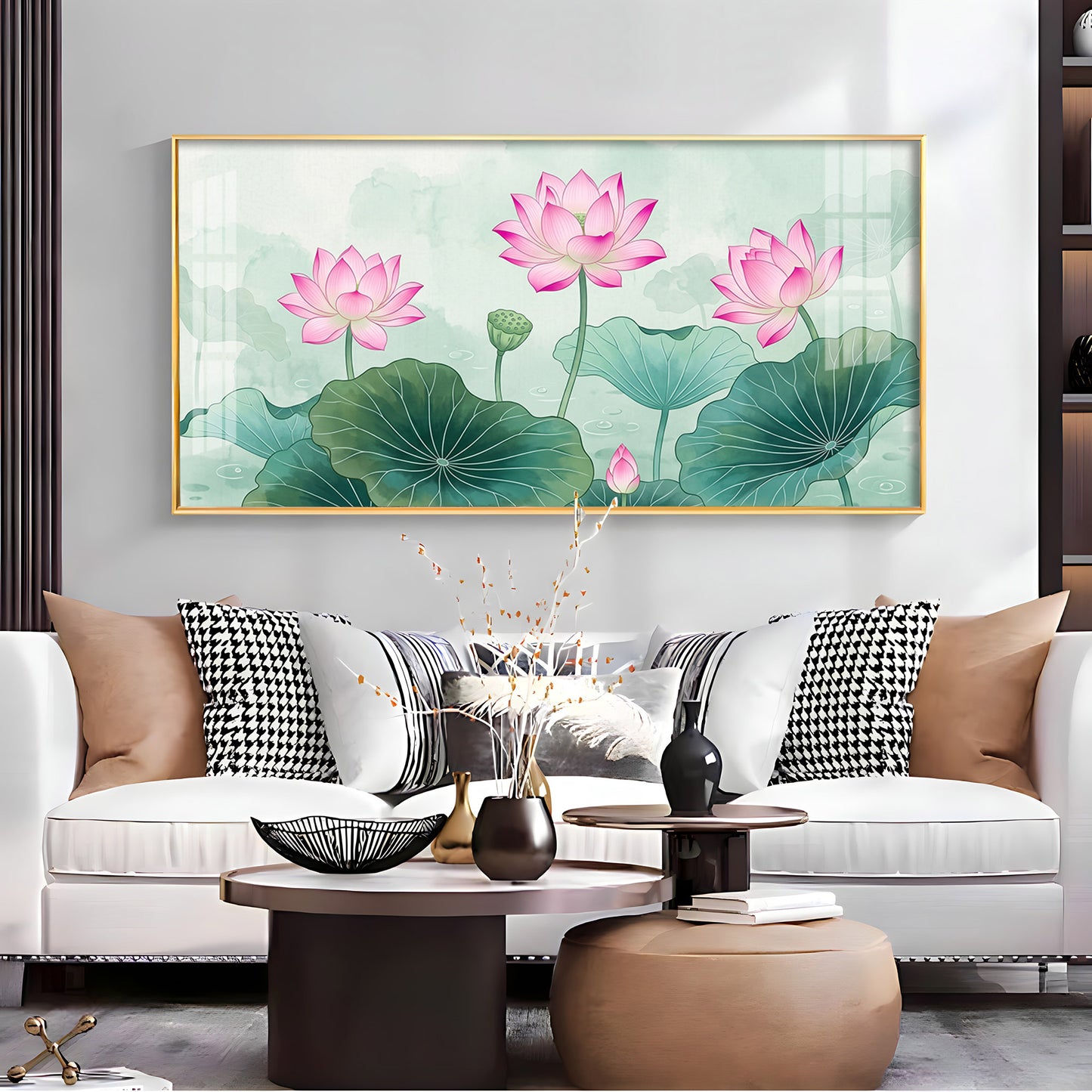 Lotus Flower Premium Acrylic Horizontal Wall Art