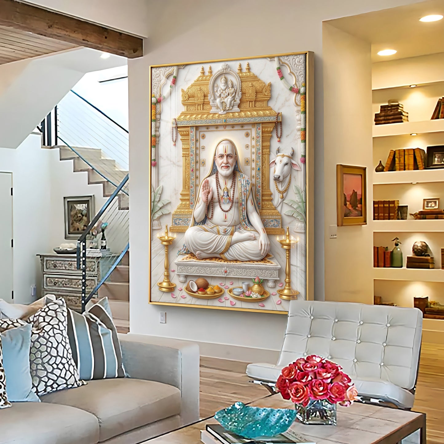 Guru Raghavendra Swamy Ji Premium Acrylic Vertical Wall Art