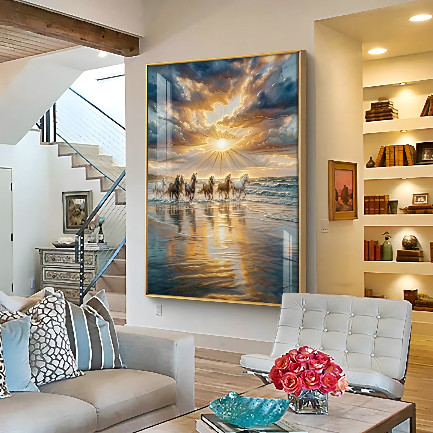 Vastu Inspired Running Horse Wall Art Premium Acrylic Vertical Wall Art