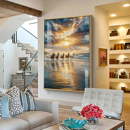 Vastu Inspired Running Horse Wall Art Premium Acrylic Vertical Wall Art