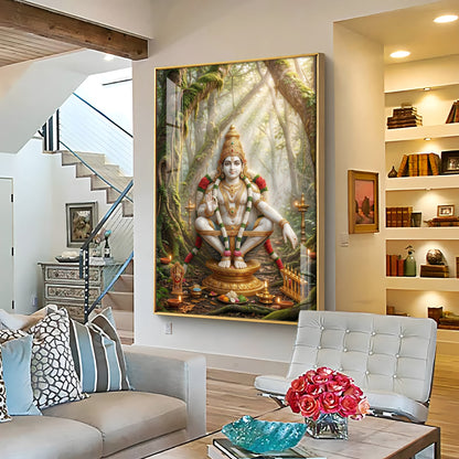 Divine Ayyappan Bhagwan Premium Acrylic Vertical Wall Art