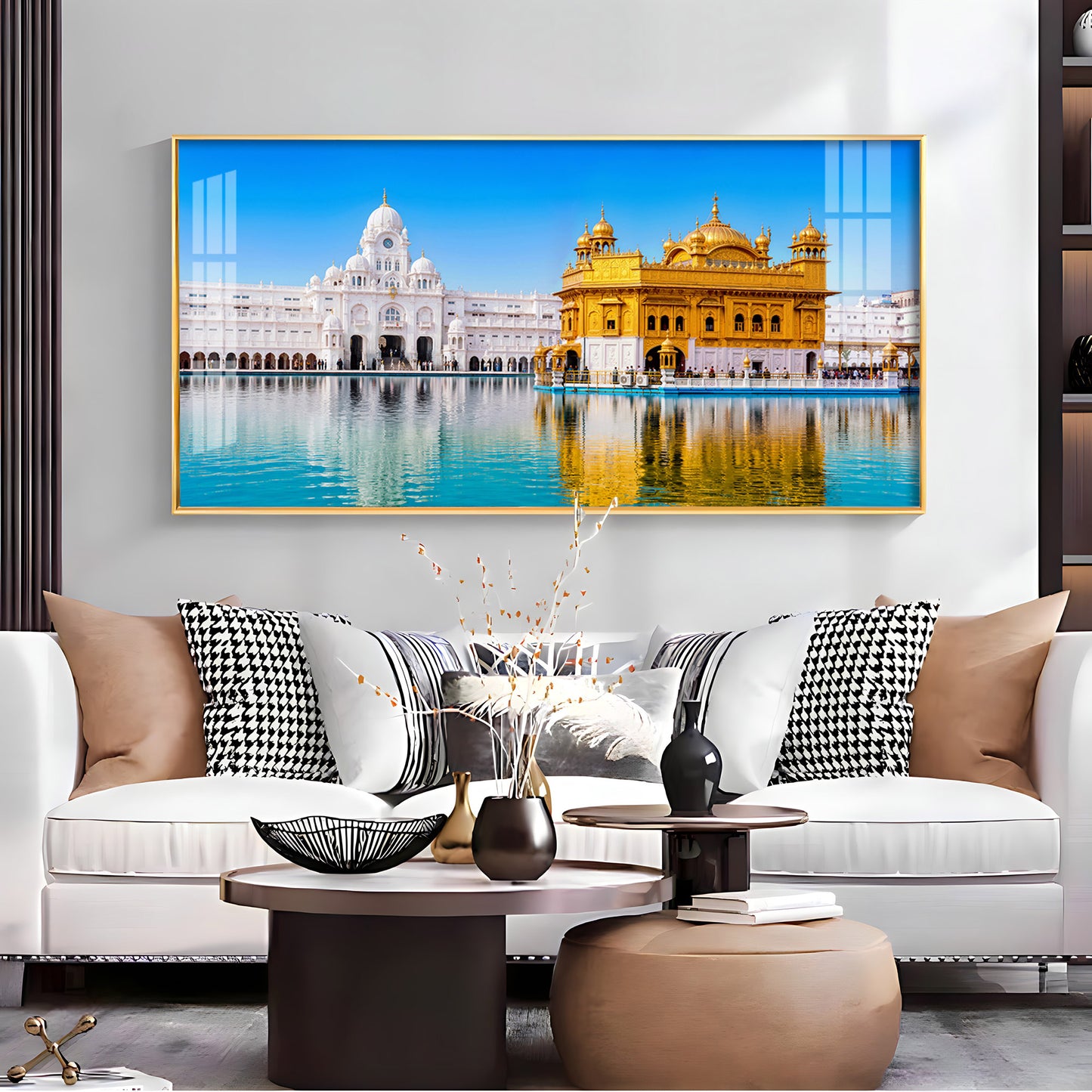 Golden Temple Premium Acrylic Horizontal Wall Art