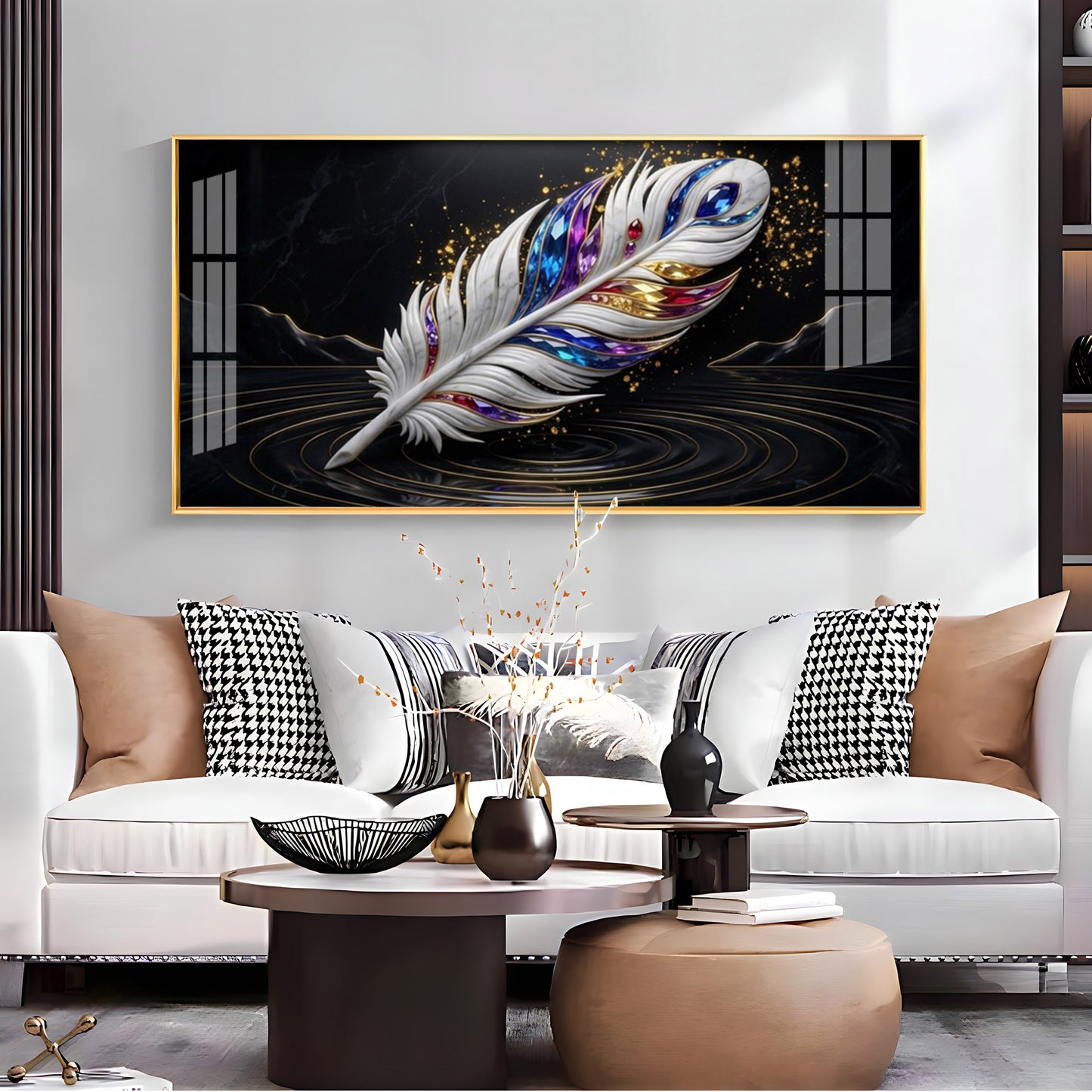Feathered Gem Delight Premium Acrylic Horizontal Wall Art