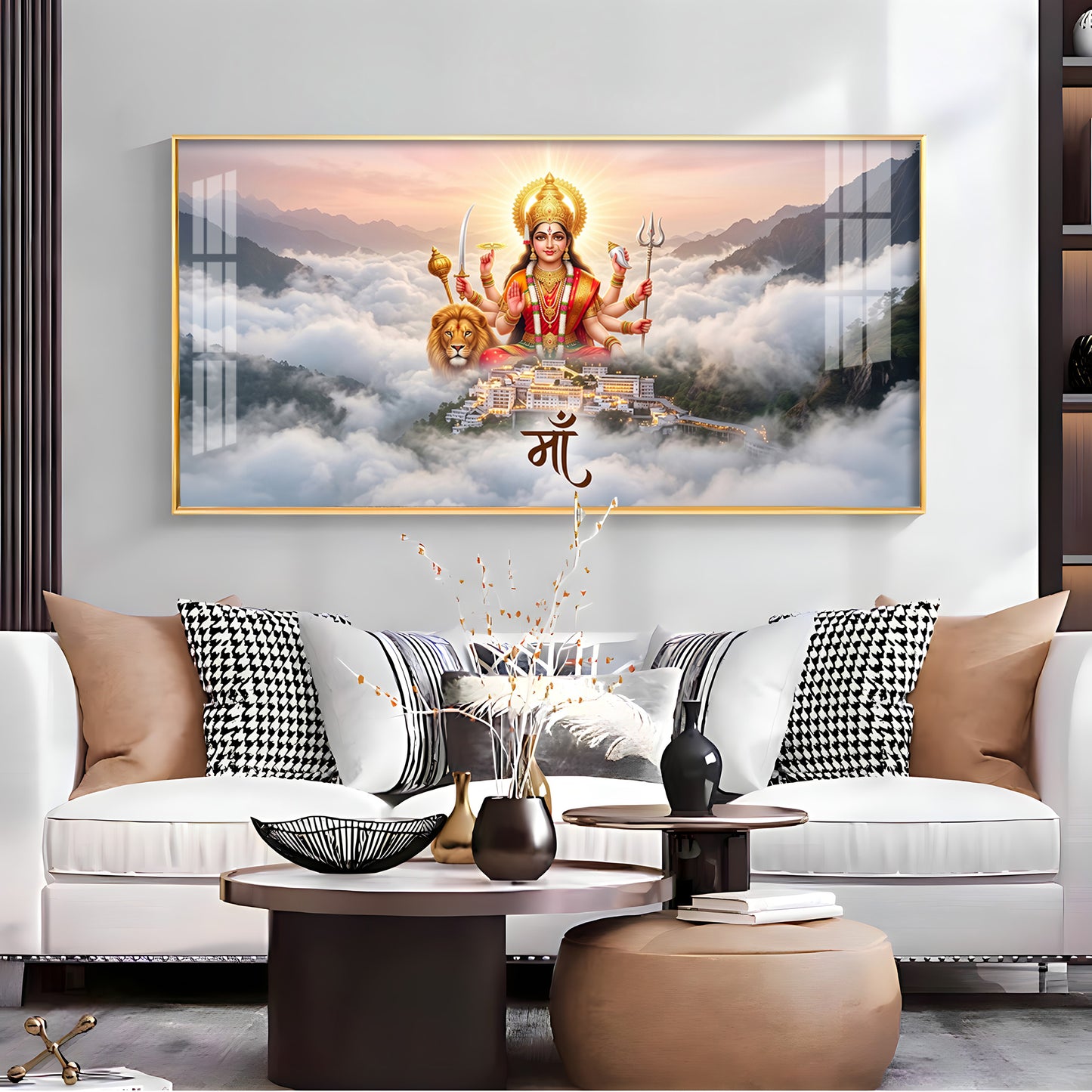Goddess Vaishno Devi Temple Premium Acrylic Horizontal Wall Art