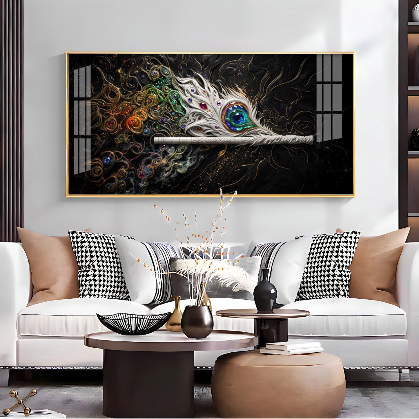 Colorful Breeze White Flute Premium Acrylic Horizontal Wall Art