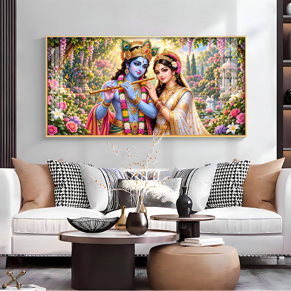 Shree Radhe Krishna Premium Acrylic Horizontal Wall Art