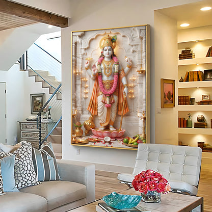 Vishnu Avatar Krishna Premium Acrylic Vertical Wall Art