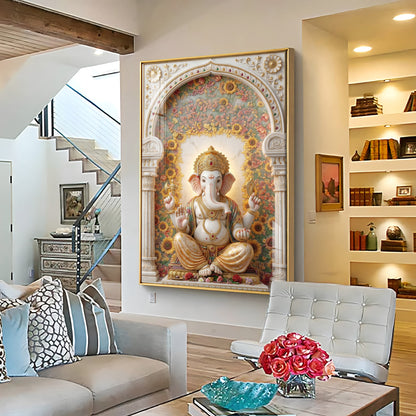 Hindu Bhagwan Ganesha Premium Acrylic Vertical Wall Art
