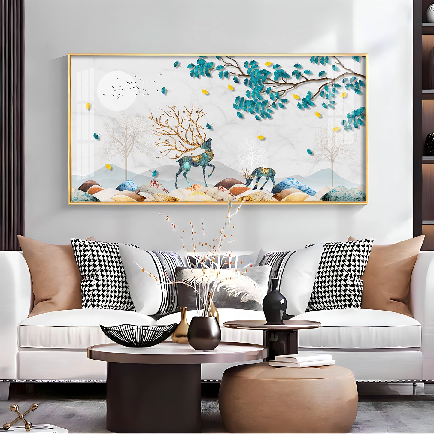 Modern Aesthetic Deer Premium Acrylic Horizontal Wall Art